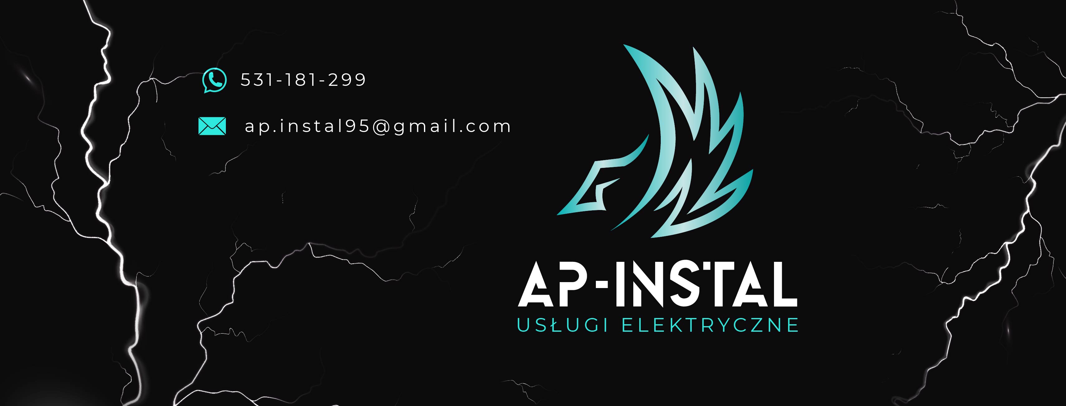 AP-INSTAL — usługi elektryczne, telefon 531 181 299, e-mail ap.instal95@gmail.com